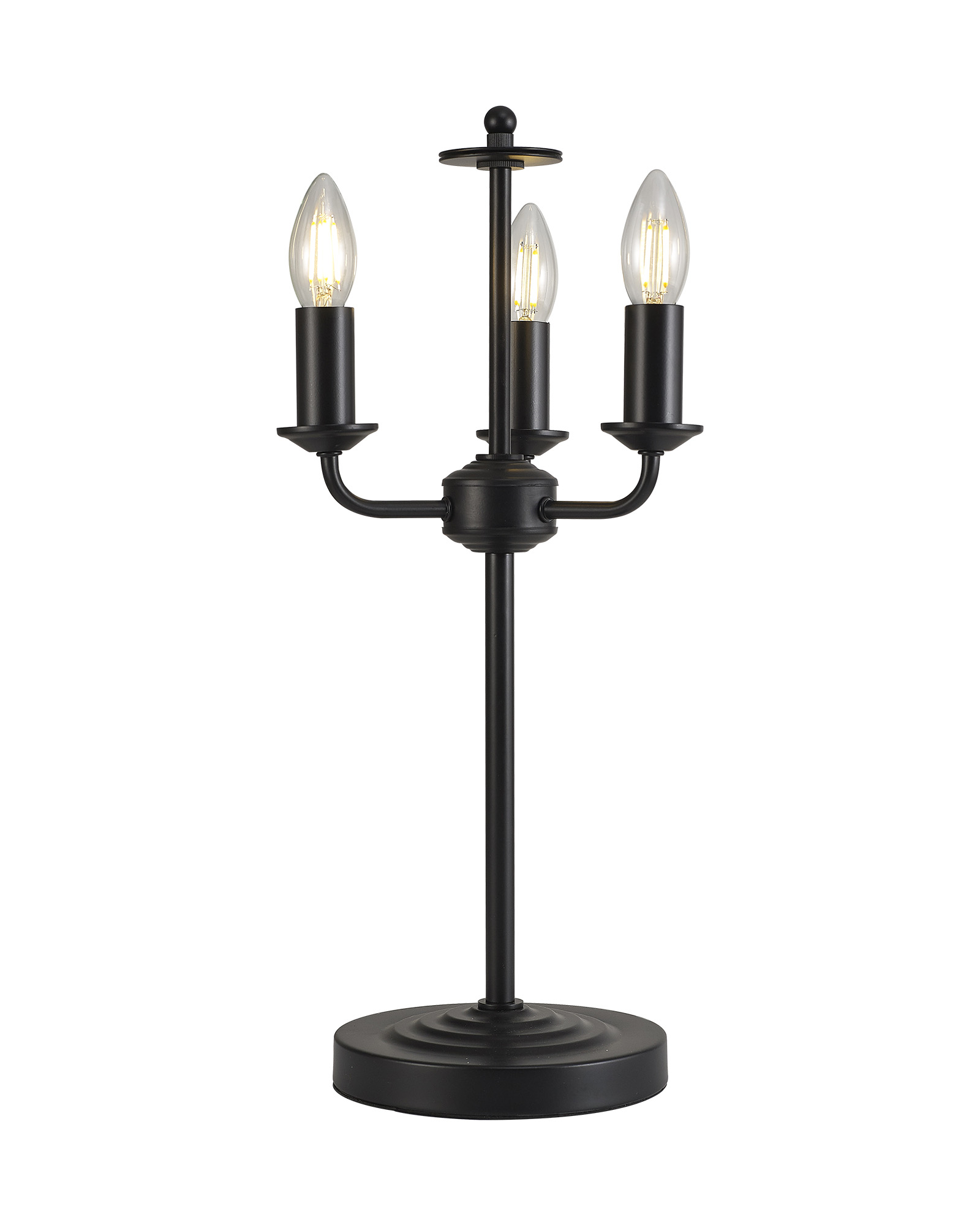 D0694  Banyan Switched Table Lamp 3 Light Matt Black